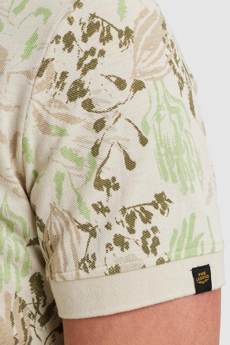 PME legend short sleeve polo printed fine piq